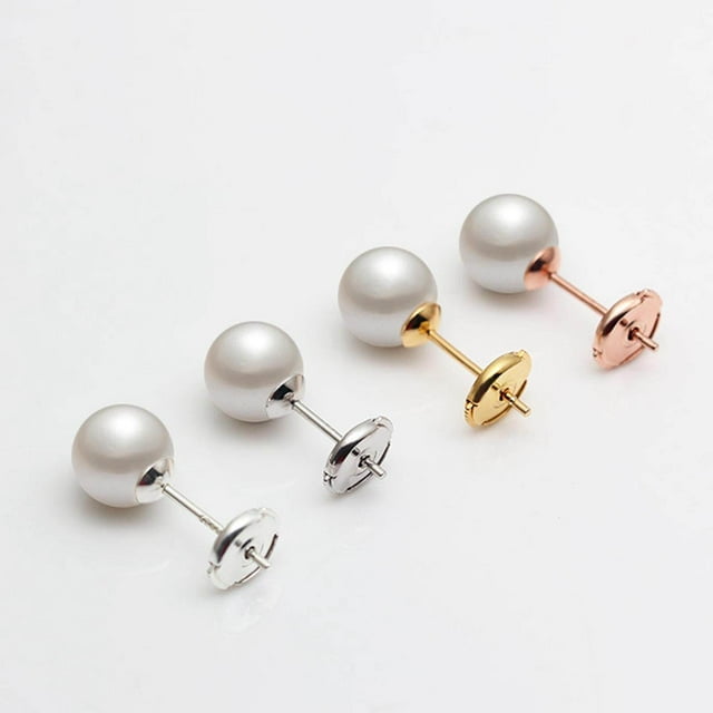 1 Pair Locking Earring Backs Jewelry Findings Replacements Backs earring back locking stoppers Stoppers 6mm White Gold Color