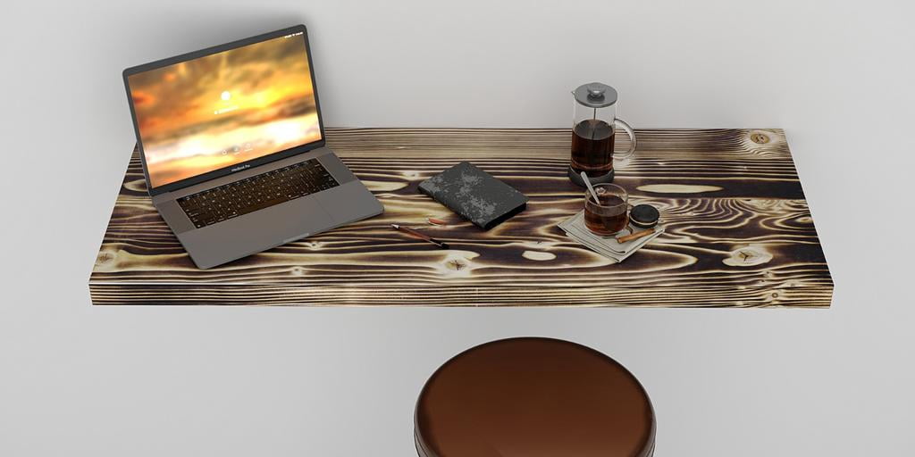MCC Wall Mounted Floating Desk Folding Table for Small Spaces Kitchen Counter, Laundry Shelf, Computer Workbench for Wall, Fold Down Desk and Free Spirit Level Gift