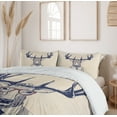 thumbnail image 6 of Ambesonne Hipster Duvet Cover Sets, Humanized Manly Deer Art, 2-Queen, Indigo Champagne, 6 of 7