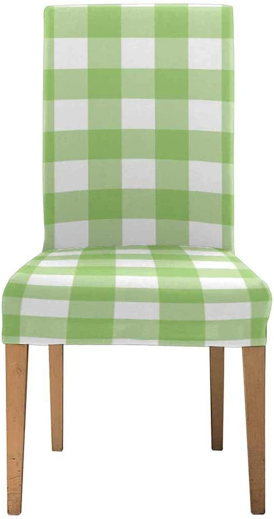 ZHANZZK Gingham Lime Green Check Stretch Chair Cover Protector Seat