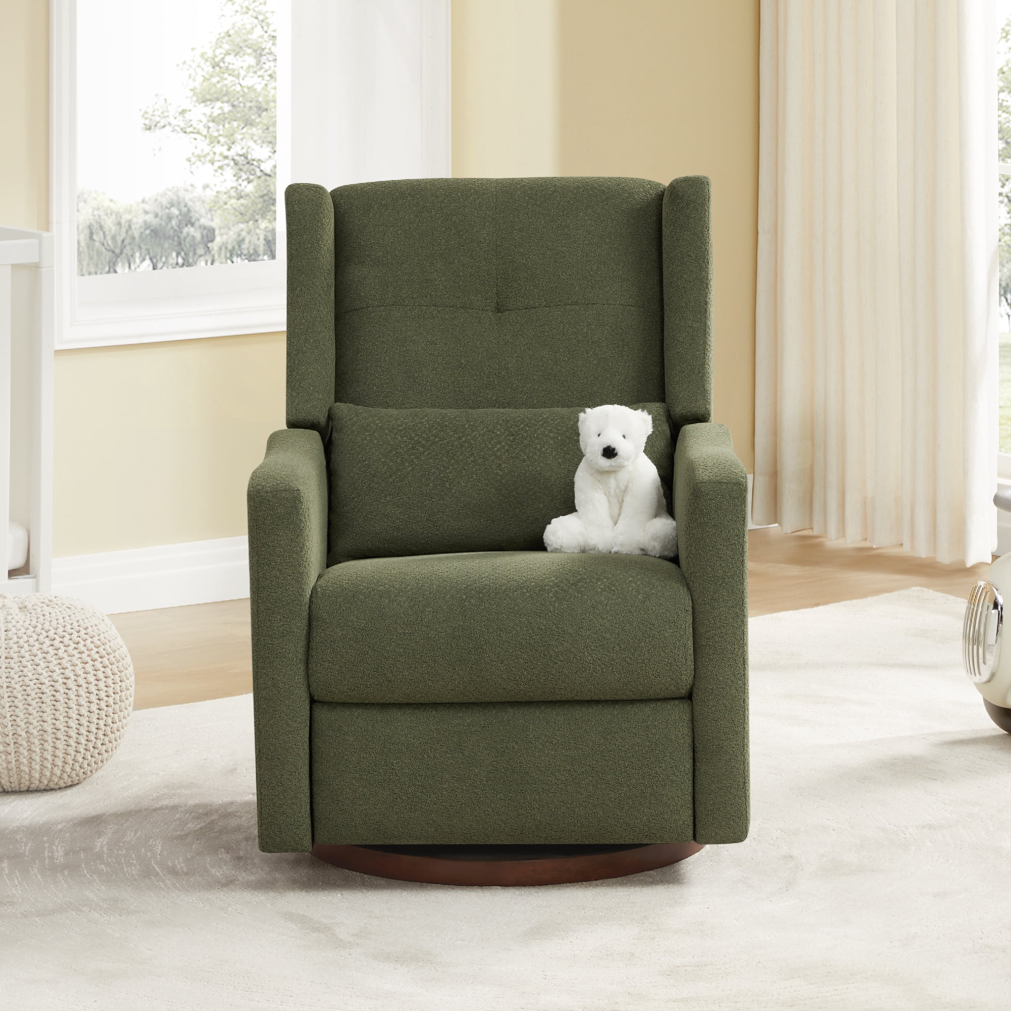 CHITA Manual Swivel Glider Recliner 360°Swivel Fabric Recliner Sofa for Living Room