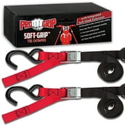 Progrip Powersports Motorcycle Soft Loop Tie Down Straps Lab Tested (2 Pack) Red