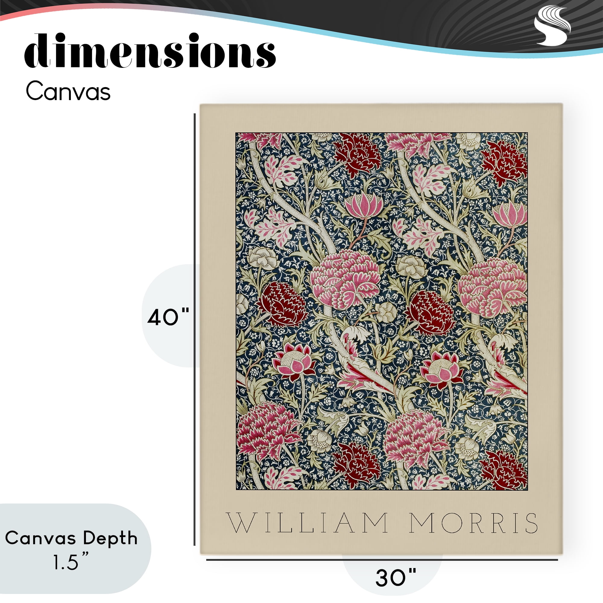 Stupell Industries Ornate Intertwined Flower Classic Canvas Wall Art, design by Lil' Rue