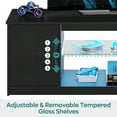 thumbnail image 6 of Bestier LED TV Stand for TVs up to 65", Entertainment Center with Power Outlet & Storage Cabinet, Carbon Fiber, 6 of 11
