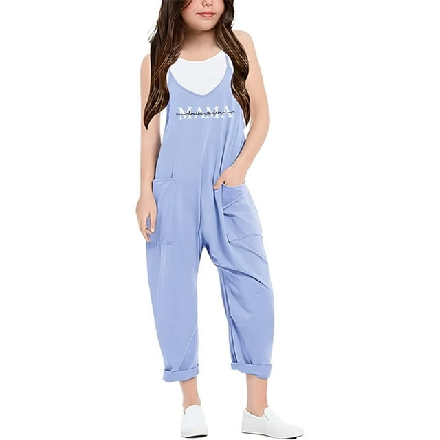 Landzoo One Combinaison Décontractée Imprimée pour Filles (4Y 14Y) Mignonne Décontractée Ample pour Filles et Garçons