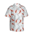 thumbnail image 3 of Xecao Koi Fish Corals,Spring Summer print Hawaiian shirt - a stylish short-sleeve button-down for men, perfect for casual beach and tropical outings., 3 of 9