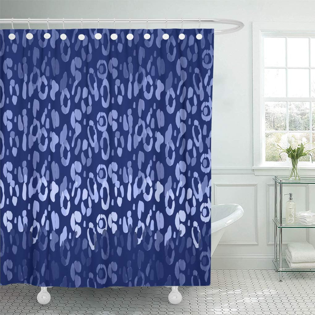 PKNMT Gray Ethnic Abstract Watercolor Hand Blue Animal Skin on Black