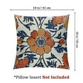 thumbnail image 4 of Navy Blue Orange Boho Pillow Covers Bohemian Ethnic Carpet Style Vintage Flower Print Decorative Throw Pillows Outdoor Cushion Case Farmhouse Decor for Home Sofa Bed, 4 of 7