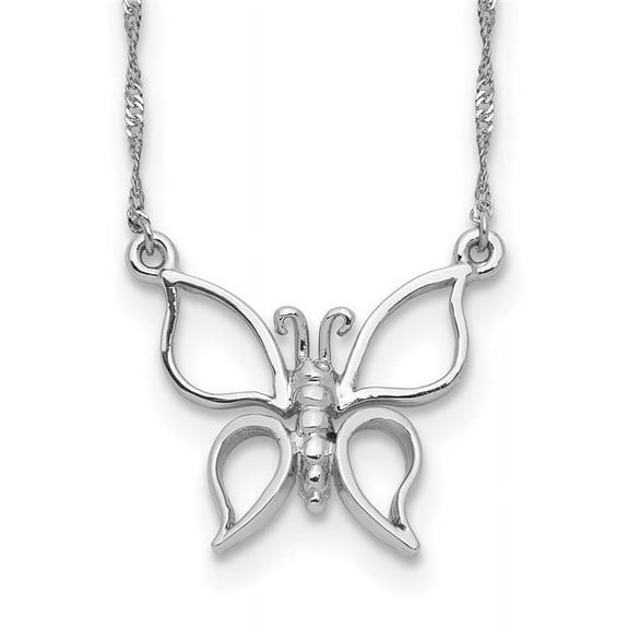 Primal Gold 14 Karat White Gold Butterfly Necklace