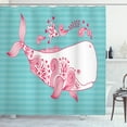 thumbnail image 1 of Ambesonne Saying Shower Curtain, Be Happy Big Fish, 69"Wx70"L, Teal Pink White, 1 of 3