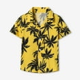 thumbnail image 2 of Gubotare Boys Hawaiian Shirts Boys Hawaiian Shirts Short Sleeve Summer Beach Button Down Casual Shirts for Kids (Yellow,Size 4-5 Years), 2 of 6