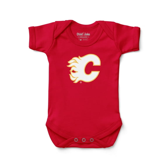 Newborn & Infant Chad & Jake Red Calgary Flames Primary Logo Bodysuit