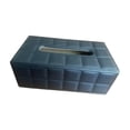 thumbnail image 3 of Contenedor de la caja de pañuelos Contenedor decorativo PU cuero soporte de papel de papel dispensador de tejidos faciales para el dormitorio de automóvil negro, 3 of 8