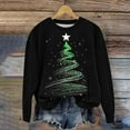 thumbnail image 2 of asdoklhq Christmas Ugly Christmas Sweater Women Christmas Round Neck Printed Loose Sweater Long-sleeved Top Black 4X, 2 of 4