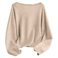 thumbnail image 2 of Women's Bow Tie Front Cardigan Sweater Long Sleeve Knit Sweaters Top Color: Khaki Size: M, 2 of 5