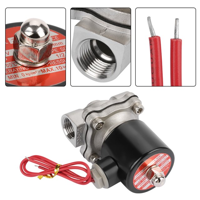 Válvula eléctrica, AC 220V G1/2"Válvula solenoide inoxidable Válvula C Durabilidad probada en el tiempo VoborMX herramienta