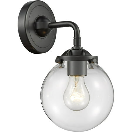 

Oil Rubbed Bronze Tone Wall Sconces 14 Wide Clear Glass Steel/Cast Brass Medium Base LED 1 Light Fixture