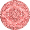 thumbnail image 1 of Ahgly Company Machine Washable Indoor Round Abstract Red Modern Area Rugs, 5' Round, 1 of 4