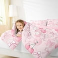 thumbnail image 4 of Homewish Pink Cherry Bowknot Girl 2pcs Bedding Comforter Set,Dreamy Princess Twin Comforter Sets,Cartoon Ribbon Bow Breathable Bedding Set,Ultra Soft Home Decor,Reversible, 4 of 8