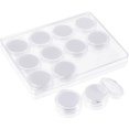 thumbnail image 1 of Diamond Gemstone Display Box Plastic Jewelry Display Box 12 Pcs Column Show Container with Foam Mat and Rectangle External Packing Box for Bare Stone Naked Diamond White, 1 of 8