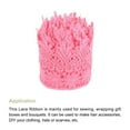 thumbnail image 3 of Uxcell 3.14 inch Wide 5 Yard Lace Ribbon Floral Pattern Pink Embroidered Lace Trim for Sewing Making, Gift Wrapping, 3 of 5