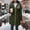 Army Green, variant on Women's Printing Hooded Padded Jacket Zipper Long Sleeve Comfortable Mid-Length Coat for Casual Wear and Daily Activities in Cold Weather