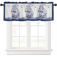 thumbnail image 2 of Nautical Blue Curtain Valances for Windows, Retro Sailboat Seagull Rod Pocket Valance Window Treatments Short Curtains for Kitchen Bathroom Living Room, 2 of 6