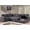 Dark Gray, variant on Shin Polyester Corduroy Sleeper Sofa Bed With Storage Chaise Dark Gray