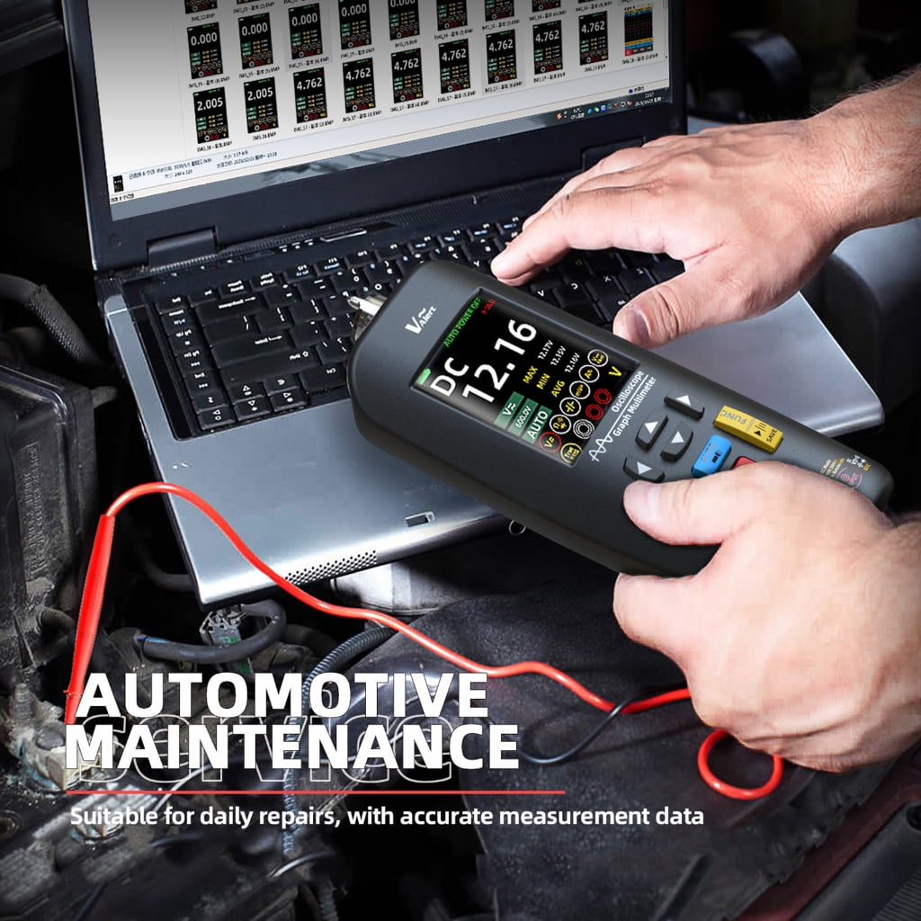 Small Digital Storage Oscilloscope & Auto Ranging Multimeter with Flexible Current Clamps 64K Record Length