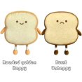 thumbnail image 5 of Almohada de pan tostado, almohadas de juguete de peluche de comida divertida, almohada pequeña y bonita de peluche para sofá tostado (pan tostado, dorado), 5 of 5
