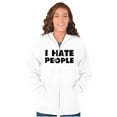 thumbnail image 3 of I Hate People Sarcastic Cynical Humor Unisex Fleece Graphic Zip Up Hoodie Brisco Brands 2X, 3 of 5