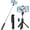 black, variant on Pink selfie stick tripod, with wireless remote control, supports live streaming and video recording, compatible with Android, iPhone, and other devices