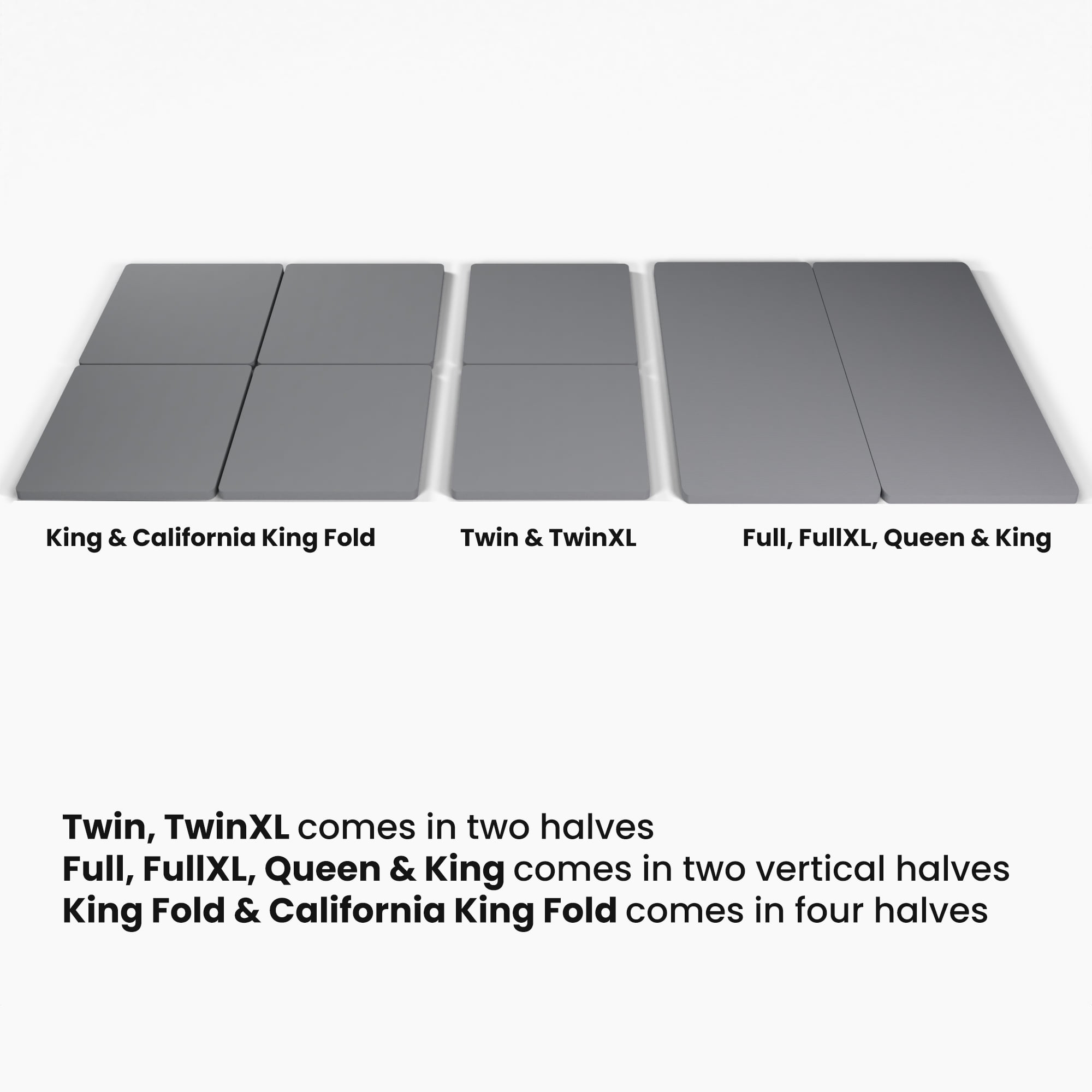 Continental Sleep, 1.5-Inch Split Bunkie Board for Mattress/Bed Support - Fully Assembled, Improved Comfort and Support, California King(Fold), Gray
