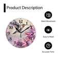 thumbnail image 4 of 12 Inch Wall Clock Battery Operated Silent Clock Decorative for Office, Kitchen, Outdoor, Living Room，Hummingbird Over Purple Flower Bush Watercolor Painting Floral Bird Multicolor, 4 of 4