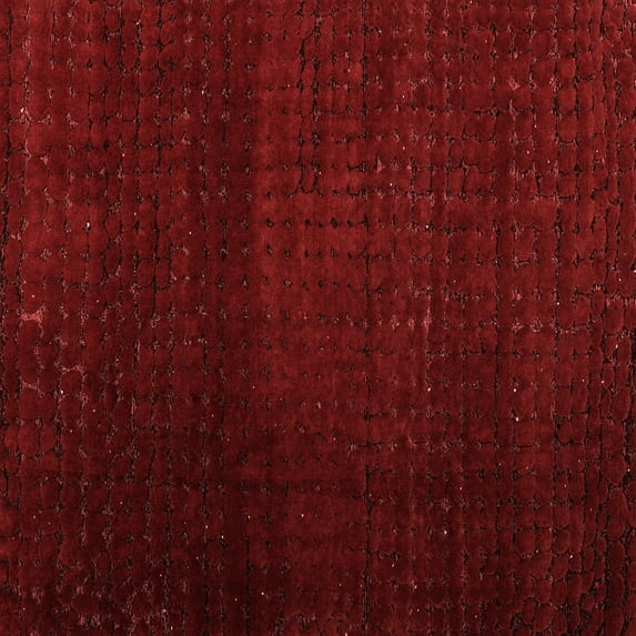 Ahgly Company Machine Washable Indoor Square Abstract Red Modern Area Rugs, 6' Square
