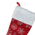 thumbnail image 3 of Northlight 20-Inch Red and Silver Glitter Snowflakes Christmas Stocking With a Faux Fur Accent, 3 of 3