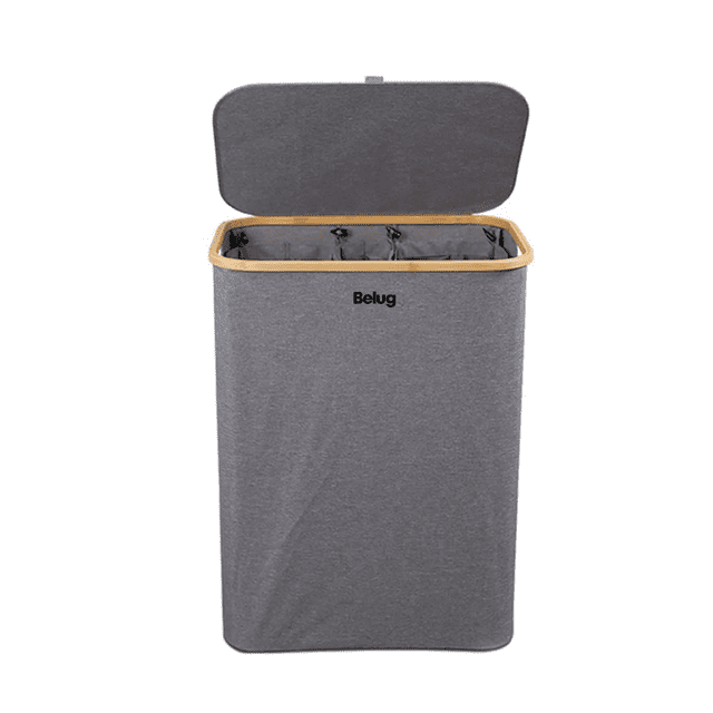 Cesta De Ropa Sucia Con 3 Bolsas Y Tapa Grande Plegable 160l Belug Gris