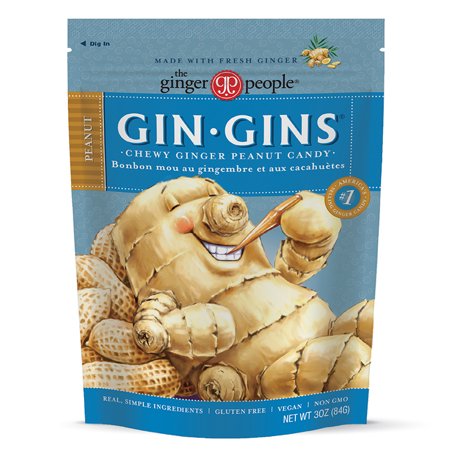 - Gin Gins, Peanut Chewy Ginger Candy, 3 Oz