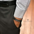 thumbnail image 3 of Cross Leather Bracelet for Men: Confirmation Gifts for Teenage Boy (Black Leather), 3 of 5