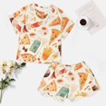 thumbnail image 4 of Delicious Pizza Burger Print Women'S Pajamas Set Summer Sleepwear Sets 2 Piece Lounge Set, 4 of 7