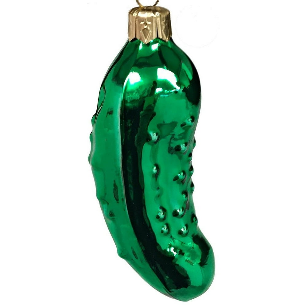 Large Green Shiny Cucumber Pickle German Glass Christmas ...