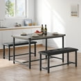 thumbnail image 3 of MIUUKA Farmhouse Dining Table Set for 4, Grey Kitchen Set with 2 Upholstered Benches, 3 of 7