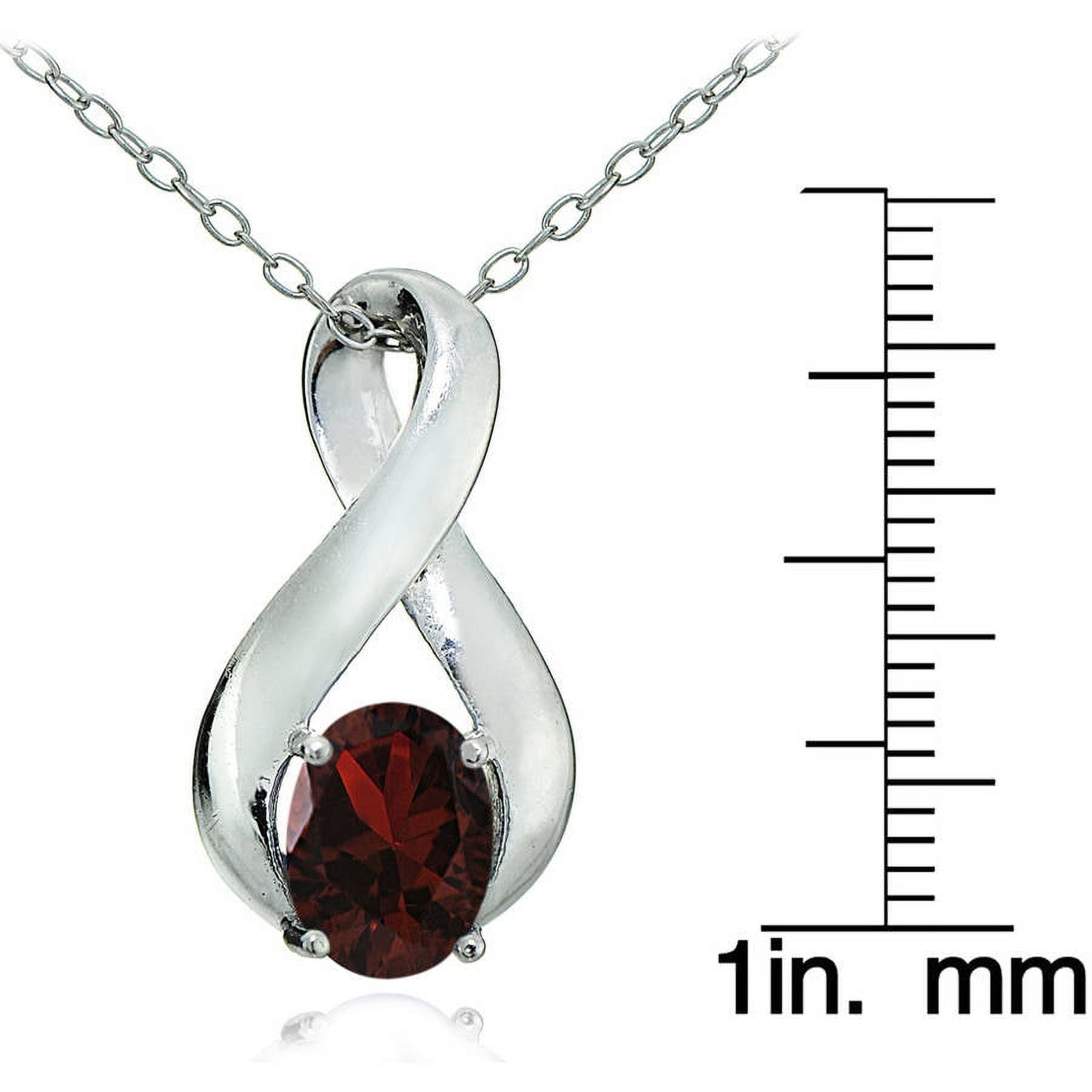 Sterling Silver Garnet Necklace & Chain | Garnet Jewellery|UK