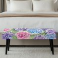 thumbnail image 5 of Psesaysky Hydrangea Floral Polyester Spandex Bench Seat Slipcover with Elastic Hem, Soft Dust Resistant Rectangular Long Cover for Dining Room Bedroom, 5 of 9