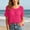 Hot Pink, variant on Women's Summer Bohemian Crochet Knit Solid Color Short-Sleeve Top Casual Pullover