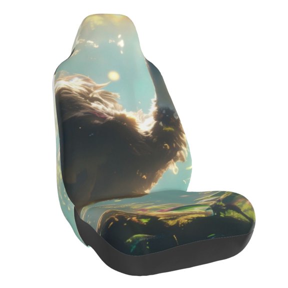 Fuzoiu Majestic Ostrich In Forest Print Elastic Car Seat Covers, Seat Cover Protector,Universal Fit Interior Covers for Most Cars,Washable Seat Cover Non Slip for SUV,Sedan,Van