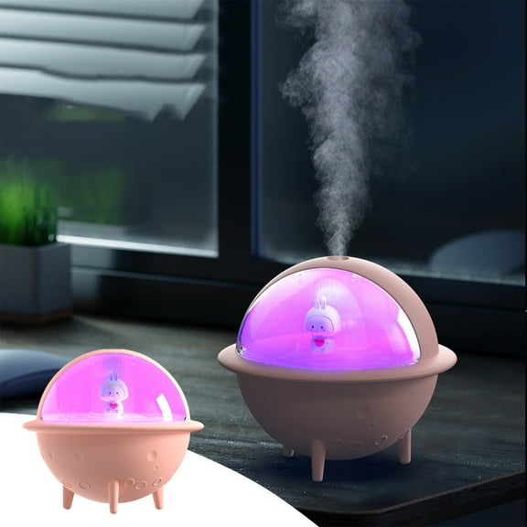 Nsxcdh USB Mini Humidifier,7 Colors Light Desk Humidifier,Abs,Pink,4.61x4.21in,250ml,Auto Off,Skin Care Mist,Easy Clean,Kids Bedroom Humidifier