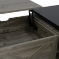 thumbnail image 2 of Euroco Farmhouse Lift Top Coffee Table With Barn Doors, Wood Rectangle Center Table With Large Hidden Storage Space And Open Cabinet, For Living Room, Bedroom, Home Office, 2 of 9