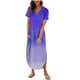 thumbnail image 1 of Vestido de Manga Corta para las Mujeres, Vestido Casual de Cuello en V de Bolsillo de Impresión de Moda Sexy Hecho de Poliéster Ligero para el Verano, Vestido de Verano para las Mujeres, 1 of 5