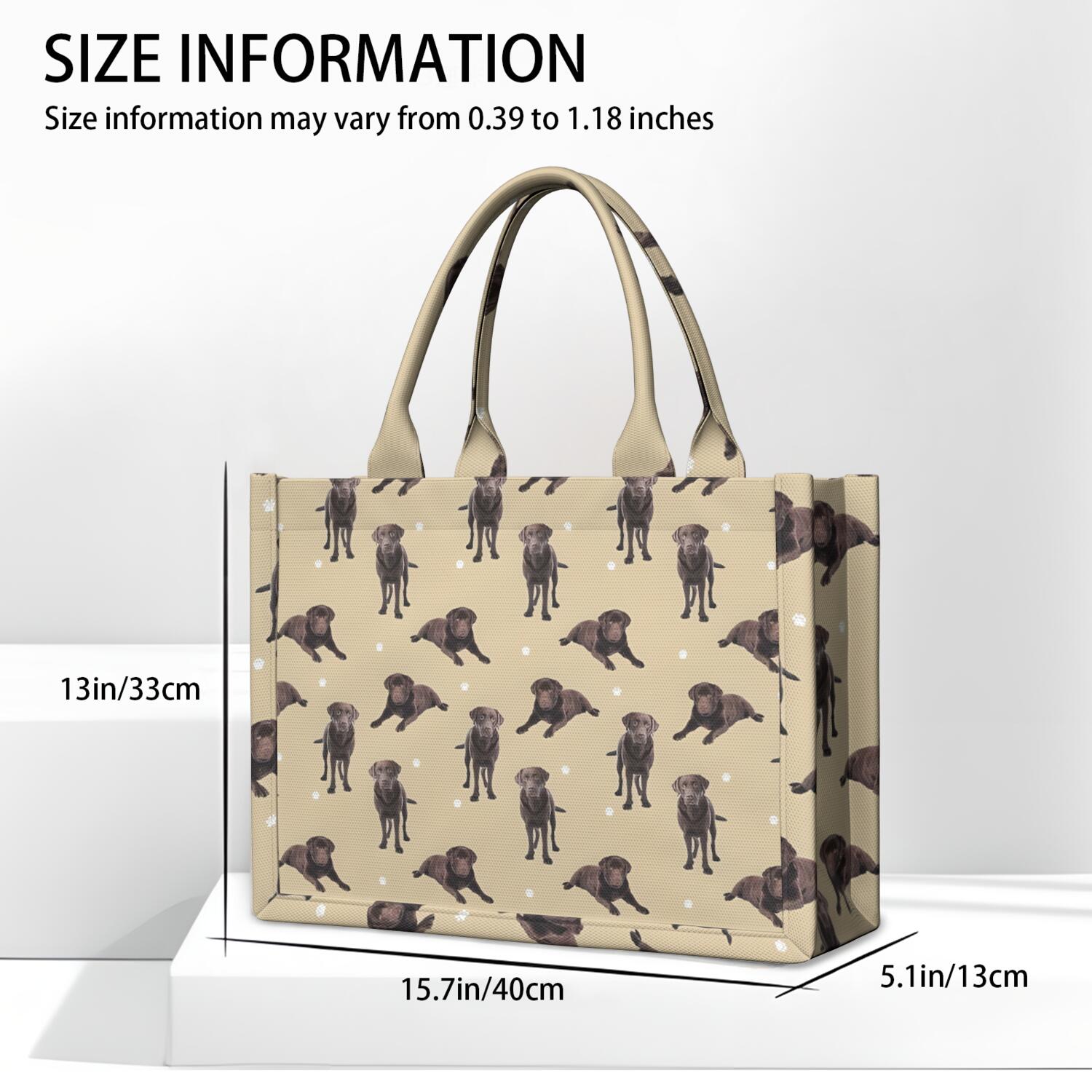 Large Capacity Tote Bag,Cute Labrador Handbag Fashion Luxury Tote Bag,15.7"x13"x 5.1" Inches,Laptop Compatible
